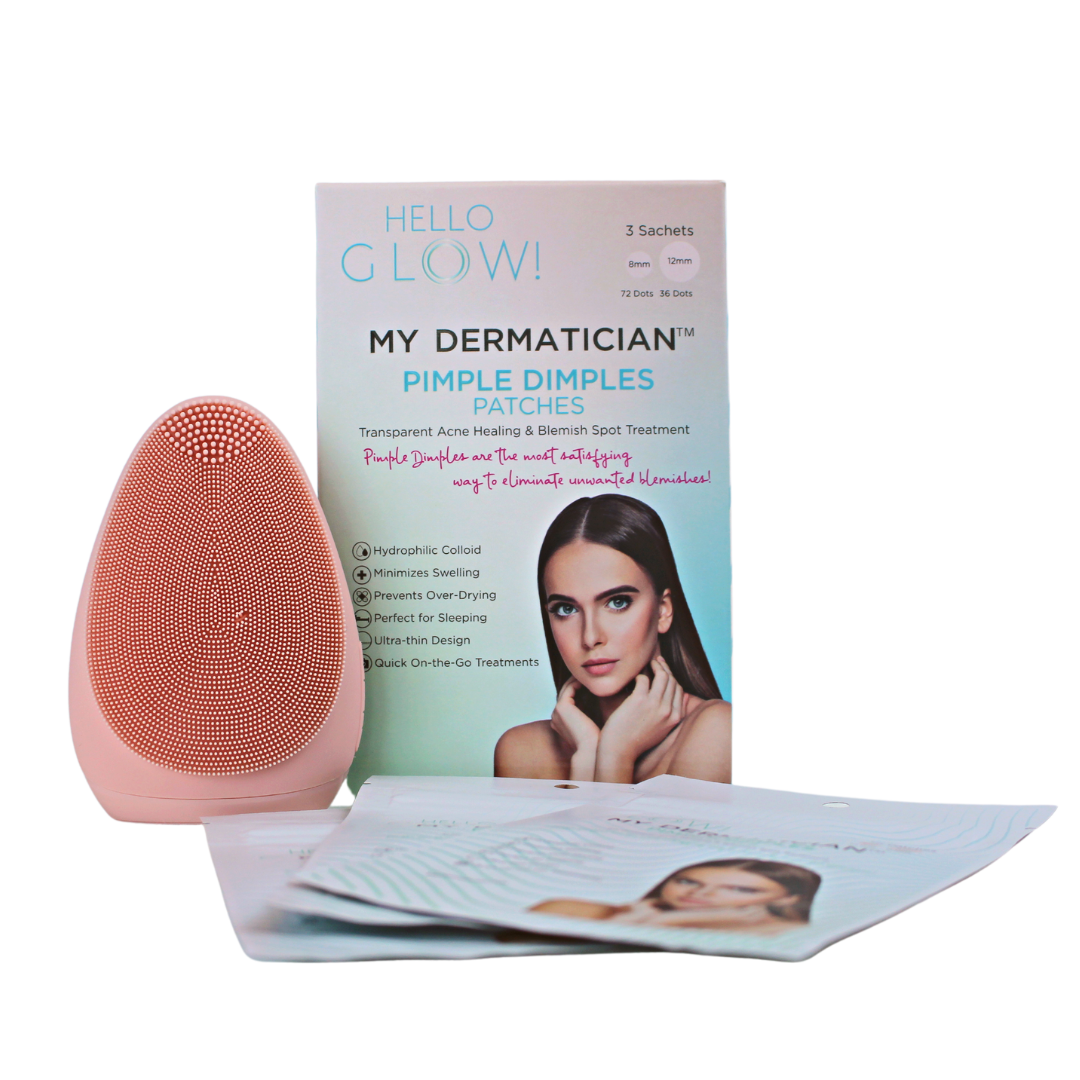 My Dermatician Acne Patches w/ Limited Edition PINK MD Sonic Cleansing Brush